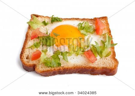 eggie brød på hvid baggrund