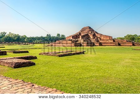 View At The Ancient Ruins Of Monastery Somapura Mahavihara In Paharapur, Bangladesh