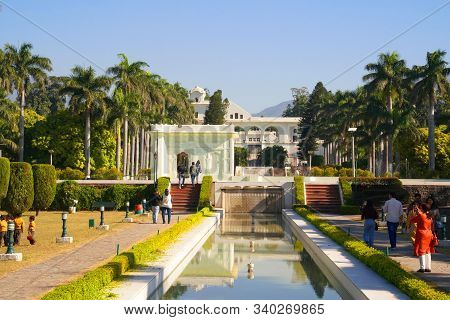 Panchkula, Haryana / India - December 03 2019: Yadavindra Gardens, Also Known As Pinjore Gardens