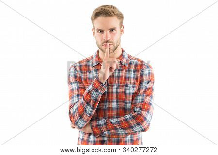 Keep Secret. Country Style. Man Wear Checkered Shirt. Rustic And Country. Attractive Guy. Sexy Peopl