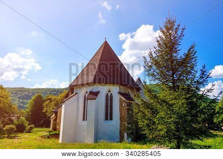 Plesivec, Slovakia, 14 May 2019: Old Gothic Church In Plesivec. Selective Focus.