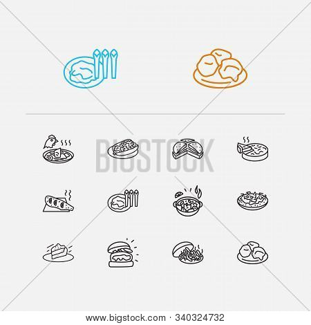 Us Cuisine Icons Set. Arkansas And Us Cuisine Icons With South Carolina, Washington And Minnesota. S