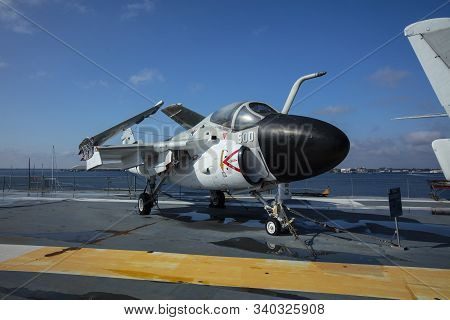 Charleston, South Carolina, United States, Novemner 2019, A6 Intruder On The Flight Deck Of The Uss 