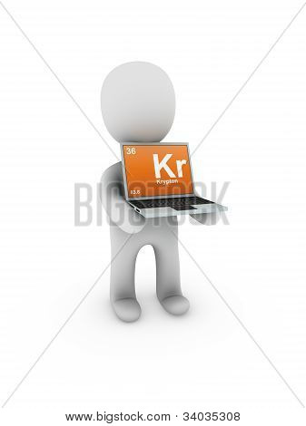 Krypton simbolo sullo schermo portatile