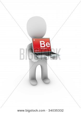 Beryllium symboli TV-laptop