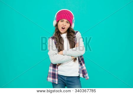Cool And Stylish. Self Education Online. Small Child Long Hair Enjoy Sound. Happy Childhood. Happy H