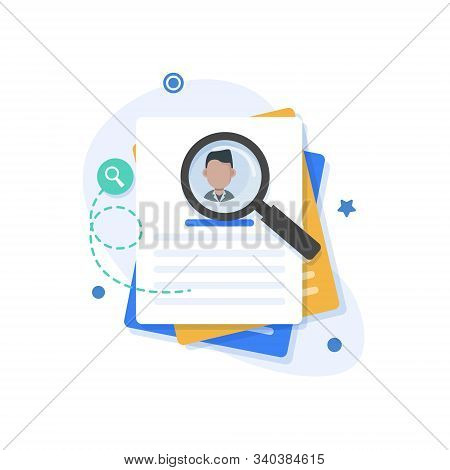 Find Personal Skills, Searching Employees,flat Design Icon Vector Illustration