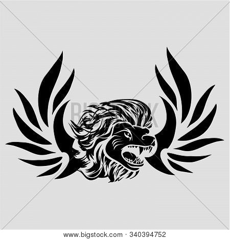 Tribal Tattoo Viking Lion Head Illustration And Vector Logo