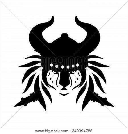 Tribal Tattoo Viking Lion Head Illustration And Vector Logo