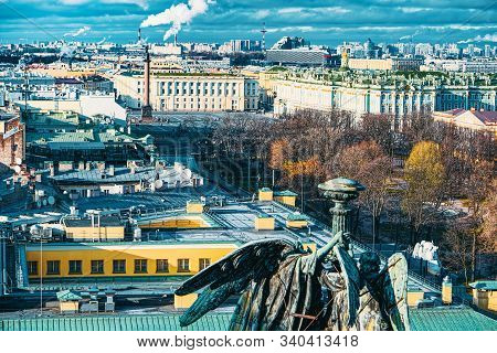 Panoramic View From The Roof Of St. Isaac's Cathedral. Saint Petersburg. Russia.