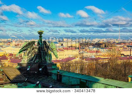 Panoramic View From The Roof Of St. Isaac's Cathedral. Saint Petersburg. Russia.
