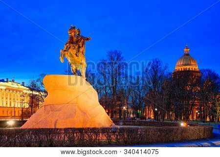 Saint Isaac's Cathedral аnd A Monument To Peter I (the Great). Saint Petersburg. Russia.