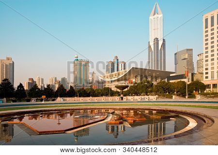 Shanghai, China - November 11, 2019: Skyline Of Buildings Around Peoples Square (renmin Square) At D