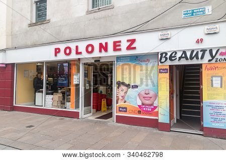 Dublin, Ireland - November 5, 2019: Polonez Shop In Dublin. Polonez Is A Shop With Polish Products.