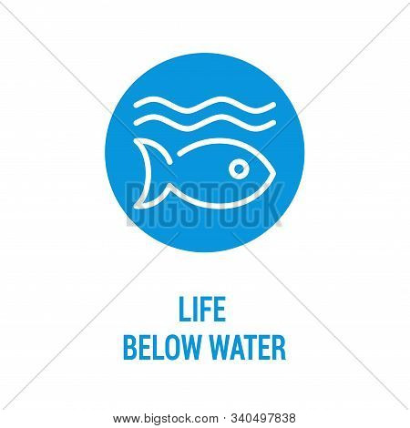 Life Below Water Color Icon. Corporate Social Responsibility. Sustainable Development Goals. Sdg Sig