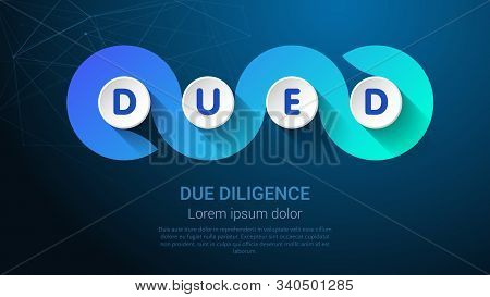 Deud - Due Diligence Concept With Big Word Or Text. Blue Trendy Tamplate For Web Banner Or Landig Pa