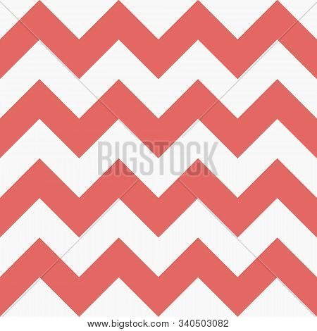 Seamless Pattern With Coral Zigzag. Vector Illustration. Design For Paper, Textile.