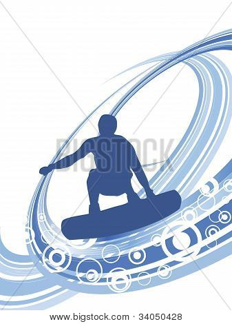 Surfista em fundo de Verão
