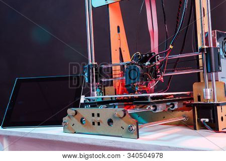 3d Printer Working And Printing Plastic Prototype