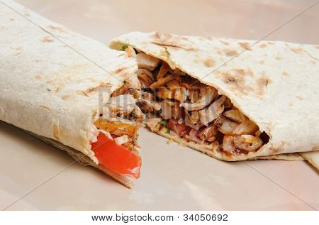 Lavash With Chicken And Vegetables