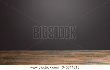 Empty Brown Background With Wooden Boards. Slide For Presentations And Placement Of Text, Products A