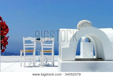 Santorini gemÃ¼tliche Terrasse
