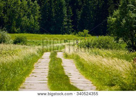 Behrungen, Thuringia, Ddr Monument, Germany - June 27, 2019 Border Road Of The Former Inner German B
