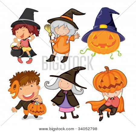 Illustration af halloween objekter