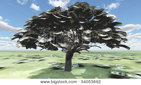Hundert US-Dollar Bill Bäume