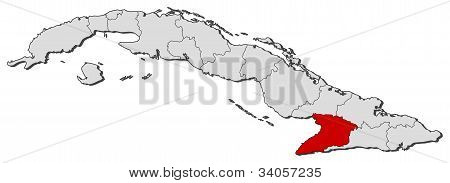 Mapa Kuby, Granma zvýrazněny