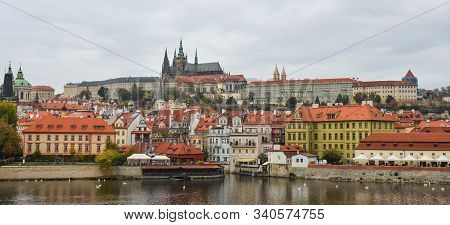 Prague Castle And Vltava River In Prague