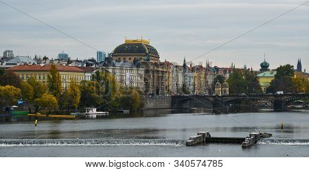 Prague Castle And Vltava River In Prague