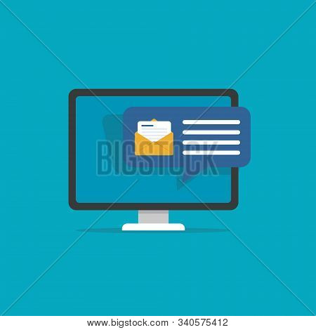 Email Notification Concept. New Email On The Computer Screen
