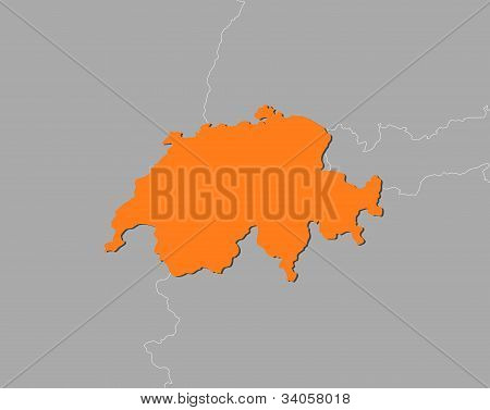 Mapa Švýcarska