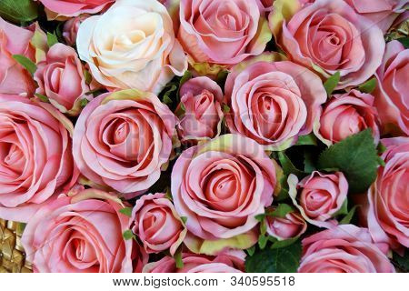 Roses.  Pink rose.  Holiday flower. Wedding. High quality silk artificial flowers