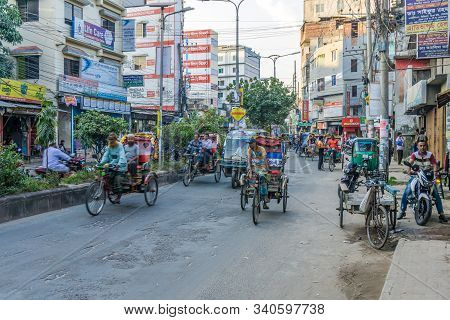 Bogra,bangladesh - November 4,2019 - In The Streets Of Bogra. This City Is Also Known As The Capital