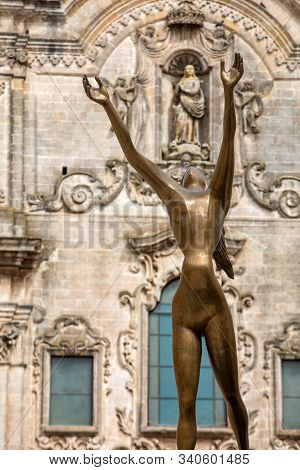 Matera, Italy - September 20, 2019: Matera, European Capital Of Culture 2019. Sculpture The Surreali