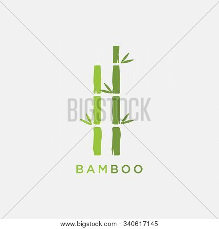 Bamboo Vector Icon Logo Illustration Design Template
