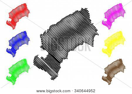 Grad Zagreb (counties Of Croatia, Republic Of Croatia) Map Vector Illustration, Scribble Sketch City