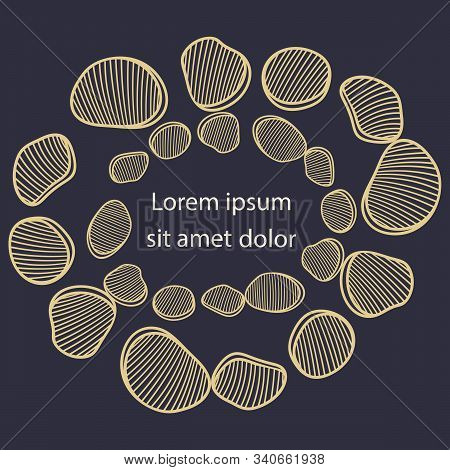 Template Design Postcards, Posters. Frame Of Abstract Stylized Stone, Space For Text.