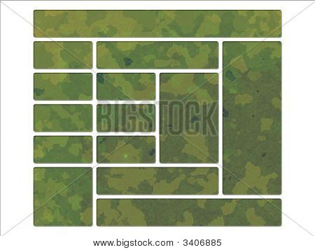 Selva verde camuflaje militar de estilo británico de Dpm efecto de botones de la interfaz Web