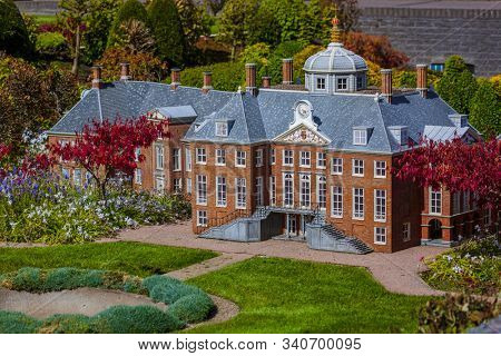 The Hague, Netherlands - April 26, 2017: Madurodam miniature park in The Hague.