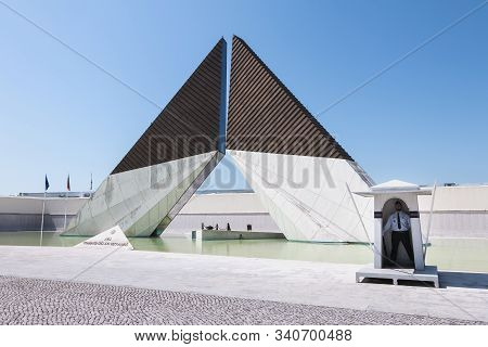 Lisbon, Portugal - May 7, 2018: Architectural Detail Of The Monument To The Glory Of Overseas Fighte