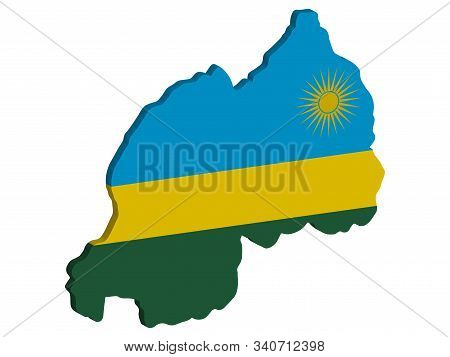 3d Map Rwanda Flag Vector Illustration Eps 10.