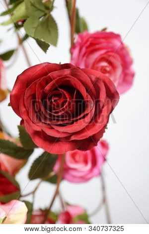 Roses.  Red and pink rose.  Holiday flower. Wedding. High quality silk artificial flowers