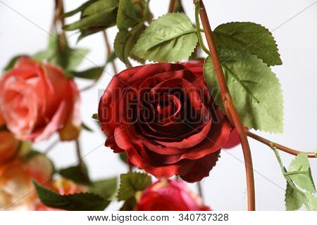 Roses.  Red rose.  Holiday flower. Wedding. High quality silk artificial flowers