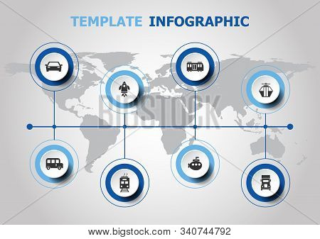 Infographic Design With Vehicle Icons, Stock Vector