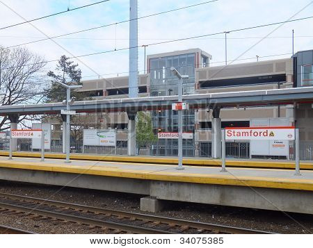 The Stamford Metro-North Railroad station in Connecticut