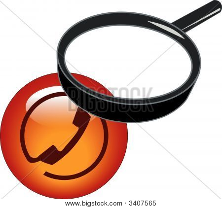 Loupe sur téléphone connexion symbole.