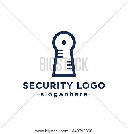 key security cyber icon logo design vector